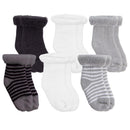 Kushies - 6 Pack newborn socks, Grey Image 1