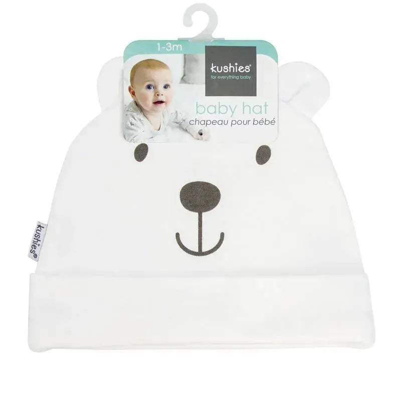 Kushies Baby Hat White Solid Image 2