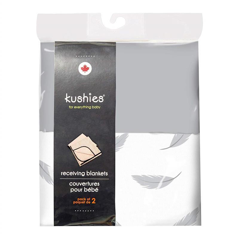 Kushies Baby Receiving Blanket 2-Pack,Flannel Grey  Image 2