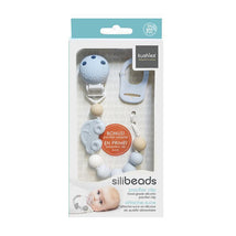 Kushies Silibeads Silicone Pacifier Clip - New Blue Car Image 2