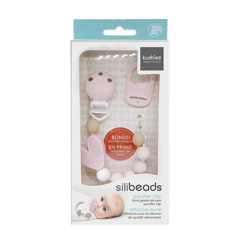 Kushies Silibeads Silicone Pacifier Clip - New Heart Image 2