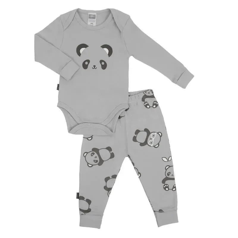 Kushies - Wild & Free Long sleeve Bodysuit & Pant Set Grey Image 1