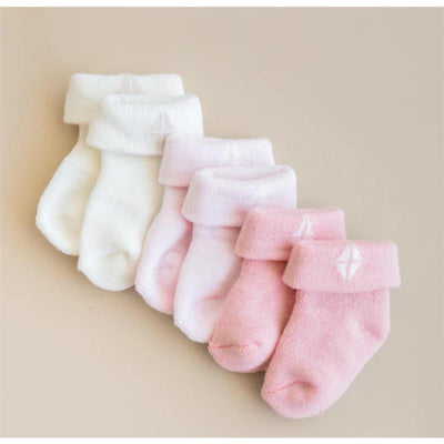 Kyte Baby 3Pk Socks In Pastel, Cloud/Sakura/Crepe Image 1
