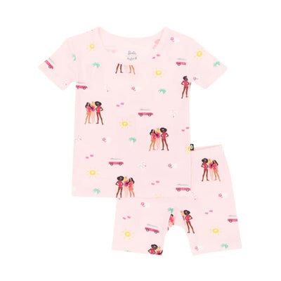 Kyte Baby - Baby Girl Short Sleeve Pajamas In Barbie™ Beach Image 1
