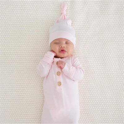 Kyte Baby Knotted Cap In Sakura Pink 0/3M Image 1