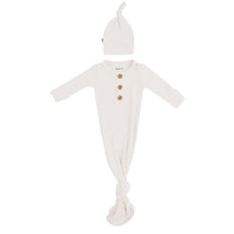 Kyte Baby - Ribbed Knotted Gown With Hat Set In Oat Image 2