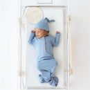 Kyte Baby - Ribbed Knotted Gown With Hat Set In Slate Image 1