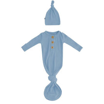 Kyte Baby - Ribbed Knotted Gown With Hat Set In Slate Image 2