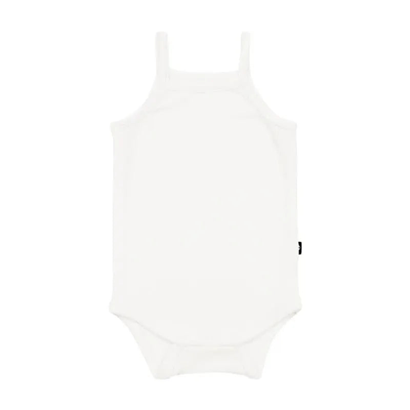 Kyte Baby - Ribbed Spaghetti Strap Bodysuit In Cloud, 6-12M Image 2