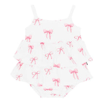 Kyte Baby Spaghetti Strap Ruffle Romper In Bow Image 2