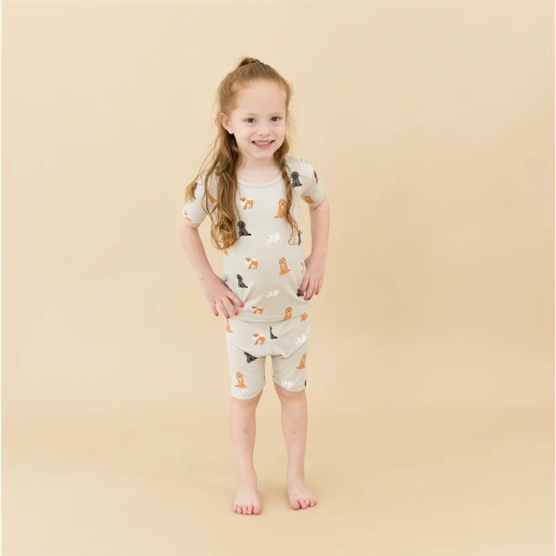 Kyte Baby - Toddler Neutral Short Sleeve Pajamas In Fluffy Dog Image 1