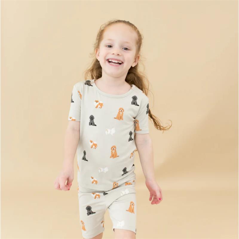 Kyte Baby - Toddler Neutral Short Sleeve Pajamas In Fluffy Dog Image 4