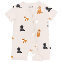 Kyte Baby Zippered Shortall Romper In Fluffy Dog Image 1