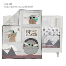 Lambs & Ivy - 3Pk Star Wars The Child Baby Yoda Baby Crib Bedding Set Image 2