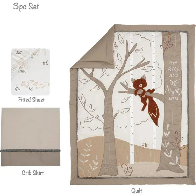 Lambs & Ivy - 3-Piece Bedding Set, Treetop Fox Woodland Tree Image 4