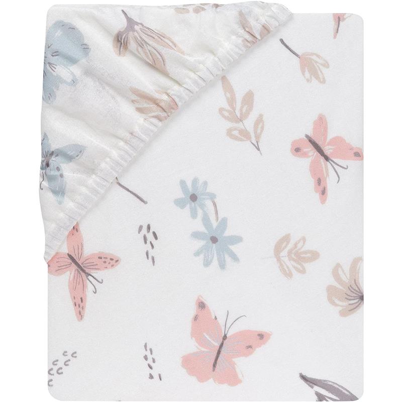 Lambs & Ivy - Baby Blooms Watercolor Floral/Butterfly Cotton Fitted Crib Sheet Image 3