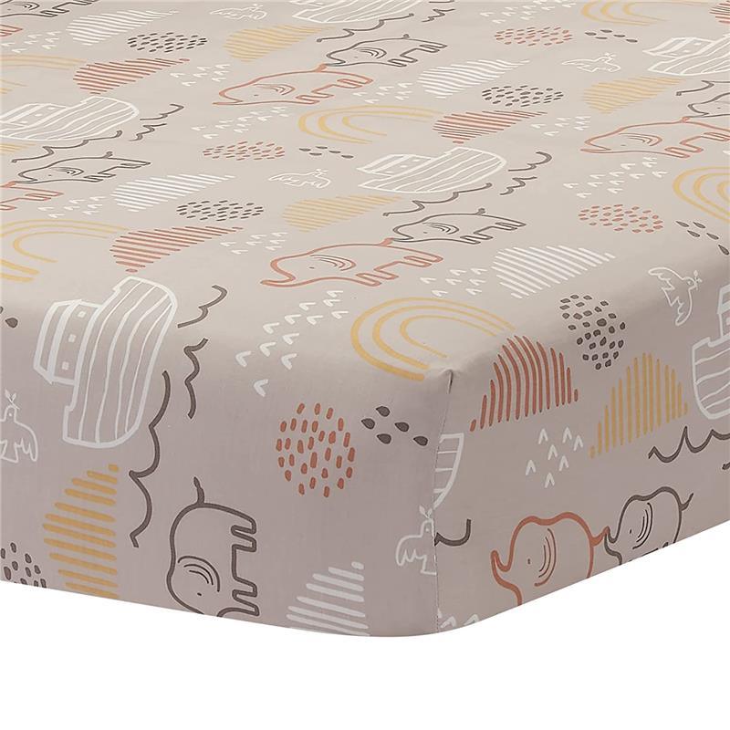 Lambs & Ivy Baby Noah Taupe Fitted Crib Sheet Image 1