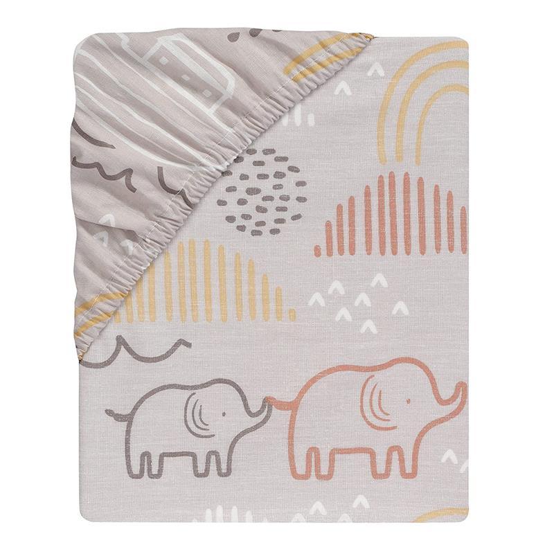 Lambs & Ivy Baby Noah Taupe Fitted Crib Sheet Image 5
