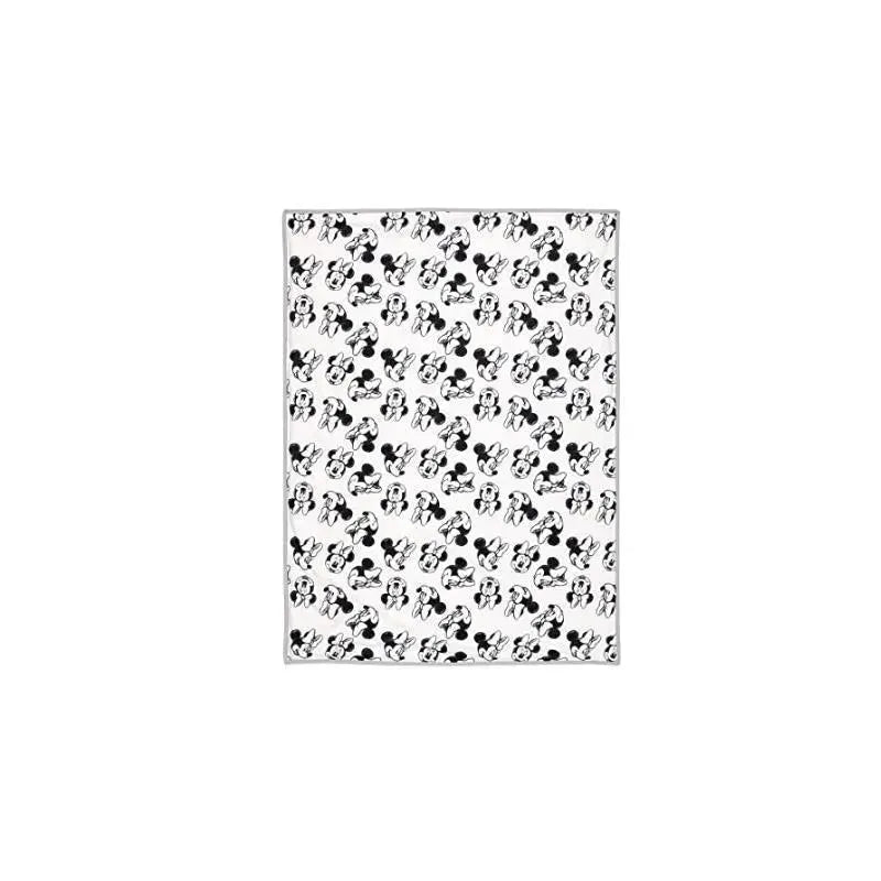 Lambs & Ivy Black & White Minnie Mouse Baby Blanket Image 3