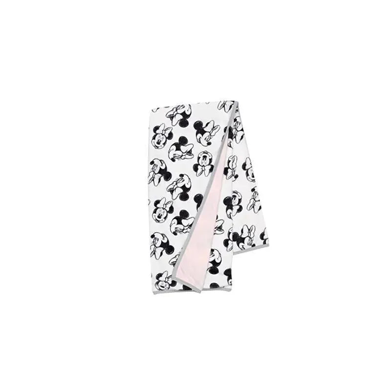 Lambs & Ivy Black & White Minnie Mouse Baby Blanket Image 4