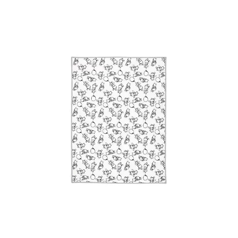 Lambs & Ivy Black & White Winnie The Pooh Baby Blanket Image 3