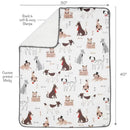 Lambs & Ivy - Bow Wow Dog/Puppy White Minky/Sherpa Fleece Soft Baby Blanket Image 4