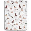 Lambs & Ivy - Bow Wow Dog/Puppy White Minky/Sherpa Fleece Soft Baby Blanket Image 5
