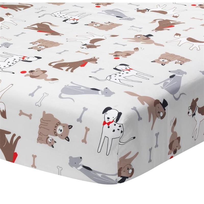 Lambs & Ivy - Bow Wow Gray/Tan Dog/Puppy Nursery 3Pk Baby Crib Bedding Set Image 3