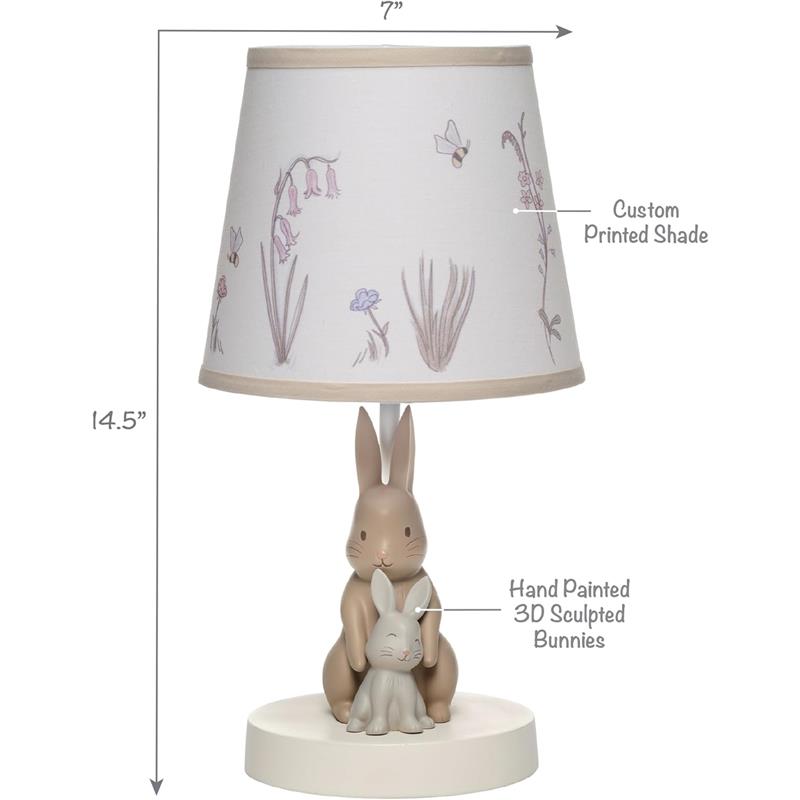 Lambs & Ivy Bunny Hop Organic Cotton Lamp With Shade Image 5