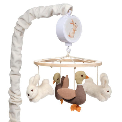 Lambs & Ivy Bunny Hop Organic Cotton Musical Mobile Image 1