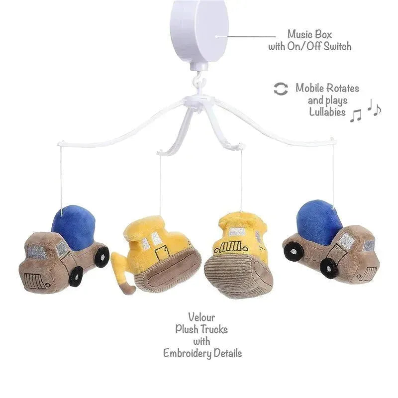 Lambs & Ivy - Construction Zone Musical Baby Crib Mobile Soother Toy Image 5
