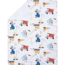 Lambs & Ivy - Construction Zone White Cozy Fleece Trucks Baby Blanket Image 2