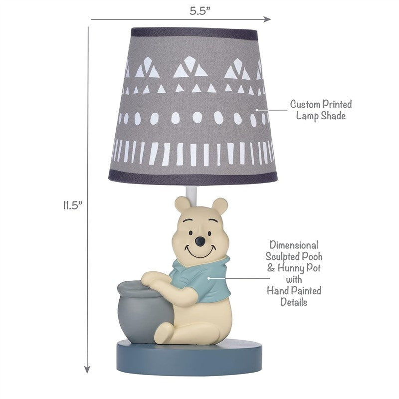 Lambs & Ivy - Disney Baby Forever Pooh Gray Lamp with Shade & Bulb Image 3