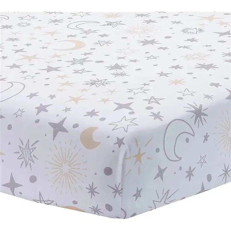 Lambs & Ivy - Goodnight Moon Fitted Crib Sheet, Moon/Stars Image 1