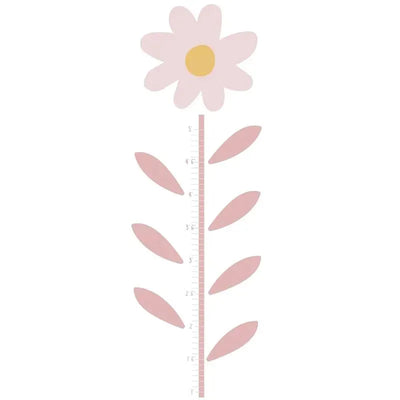 Growth chart wall decals featuring a daisy design, with a measurement scale up to 6 feet.