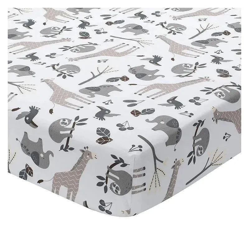 Lambs & Ivy Jungle Baby Crib Fitted Sheet Image 1