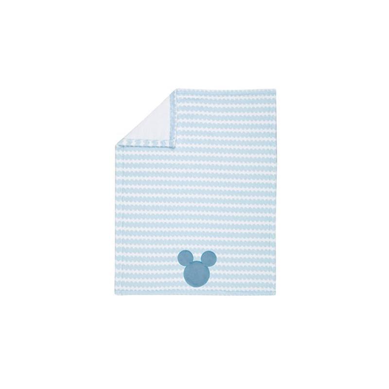 Lambs & Ivy Light Blue Mickey Mouse Baby Blanket Image 2