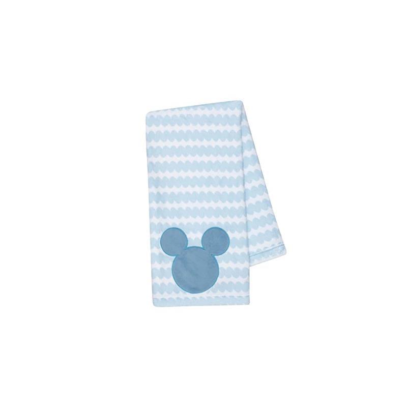 Lambs & Ivy Light Blue Mickey Mouse Baby Blanket Image 4