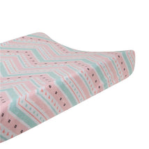 Lambs & Ivy Little Spirit Changing Pad Cover, Coral/Teal Image 3