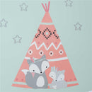 Lambs & Ivy Little Spirit Fox Jumbo Wall Decals in Coral/Teal, 4-Pack Image 3