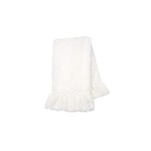 Lambs & Ivy Lux Minky Ruffled Baby Blanket, White Image 1