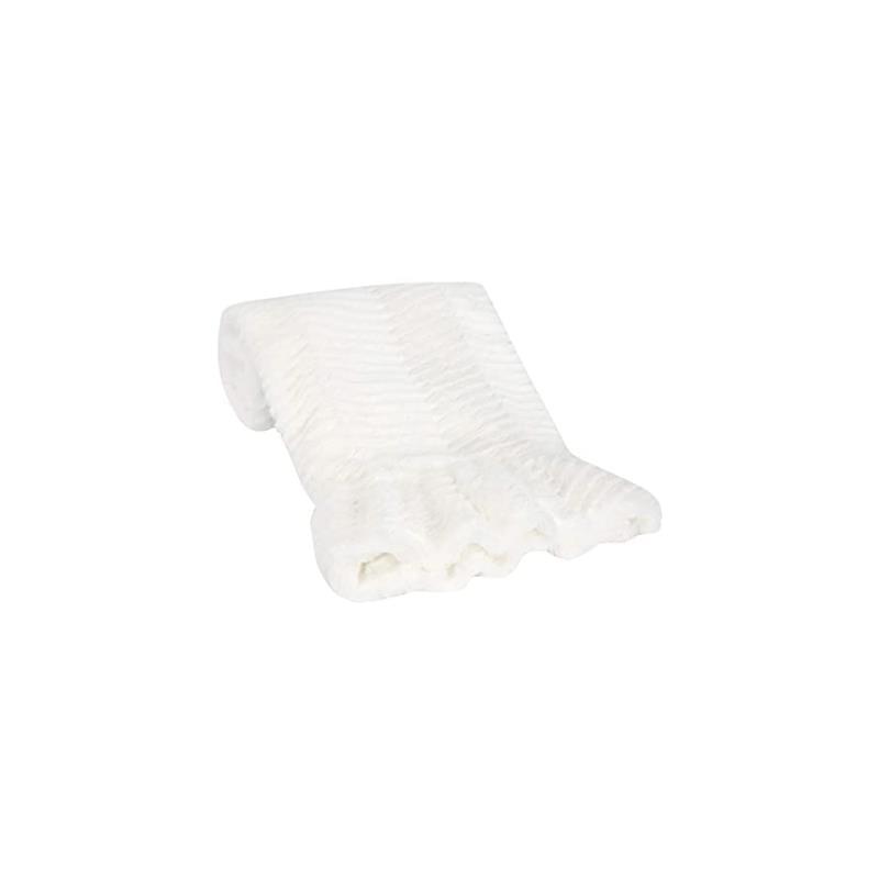 Lambs & Ivy Lux Minky Ruffled Baby Blanket, White Image 5