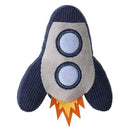 Lambs & Ivy Milky Way Rocket Ship Nursery Throw Pillow Plush, Blue/Grey Image 1