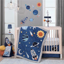Lambs & Ivy Milky Way Rocket Ship Nursery Throw Pillow Plush, Blue/Grey Image 3