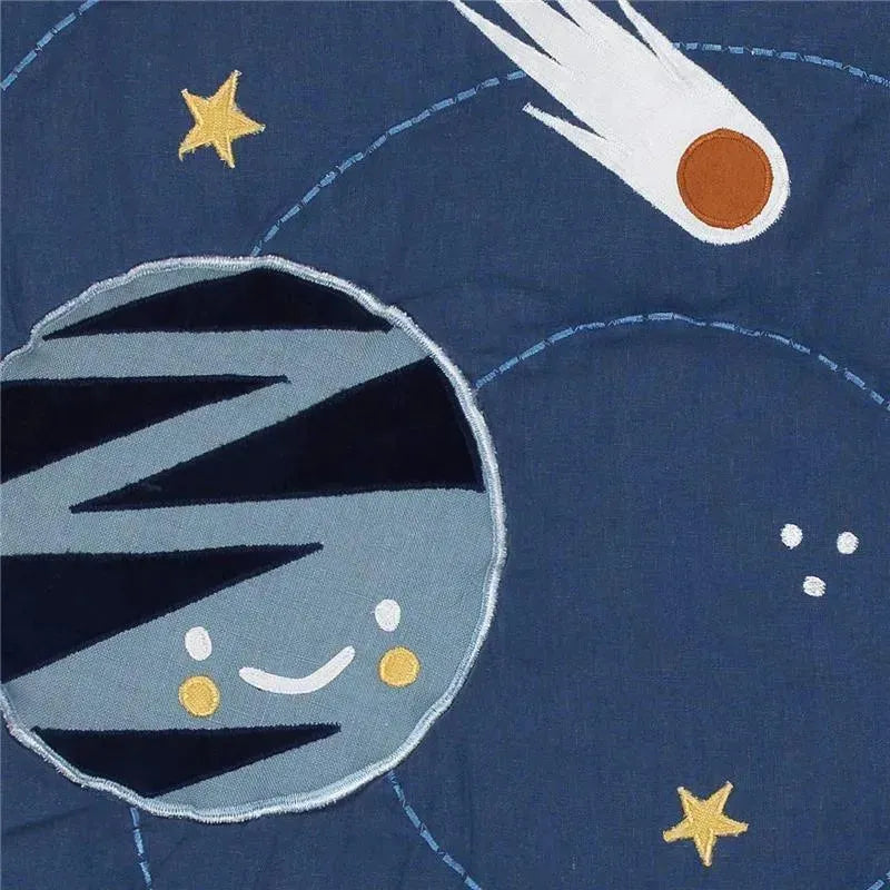 Lambs & Ivy Milky Way Space Galaxy 4-Piece Baby Crib Bedding Set in Blue & Gray Boy Image 7