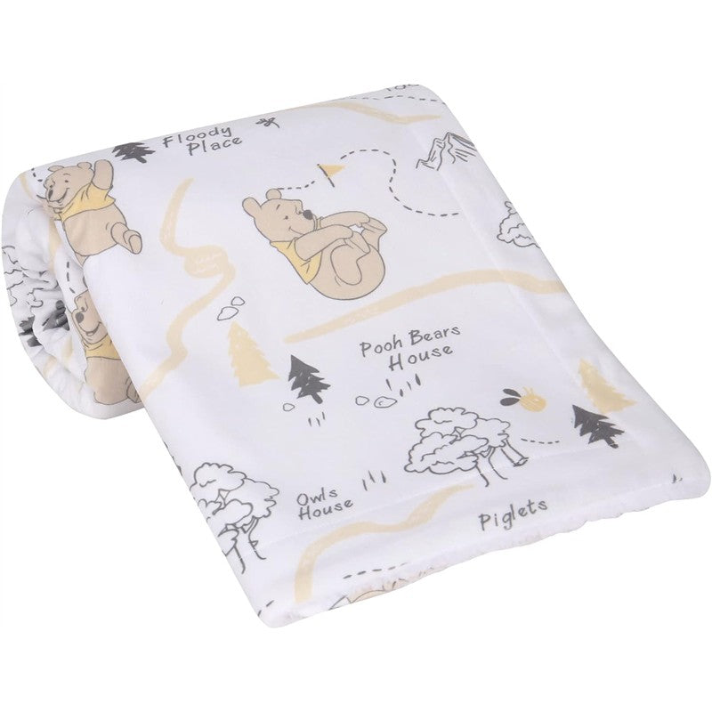 Lambs & Ivy Minky Sherpa Baby Blanket, Winnie and the Pooh Image 3