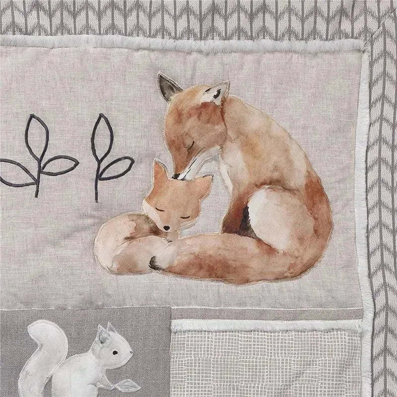 Lambs & Ivy - Painted Forest 4-Piece Crib Bedding Set, Gray Image 8