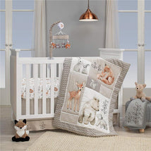 Lambs & Ivy - Painted Forest 4-Piece Crib Bedding Set, Gray Image 1