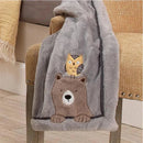 Lambs & Ivy - Sierra Sky Grey Bear/Owl Soft Fleece Baby Blanket Image 3