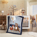 Lambs & Ivy - Sierra Sky Grey Bear/Owl Soft Fleece Baby Blanket Image 4